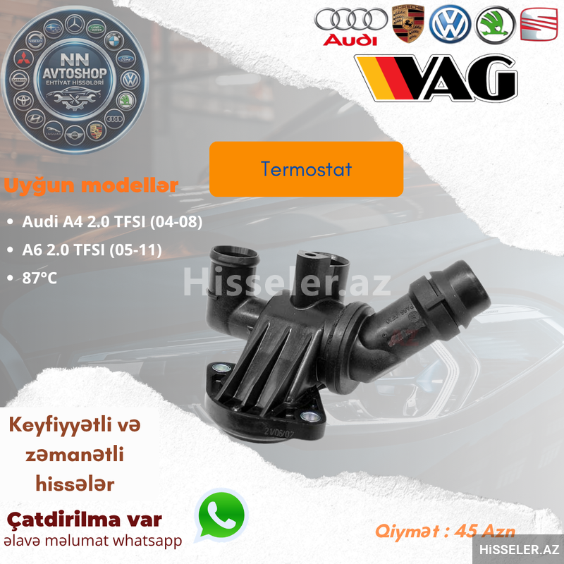 Audi modeli icin termostat Audi modeli icin termostat