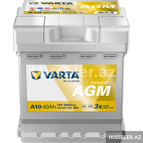 Аккумулятор Varta Dynamic Agm A10 40 Ah R+ 420 A 550901054 Аккумулятор Varta Dynamic Agm A10 40 Ah R+ 420 A 550901054